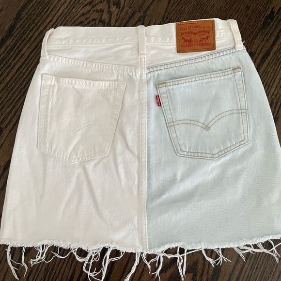 Levi's Skirts Vintage Levi Jean Skirt Half White Half Light Blue
